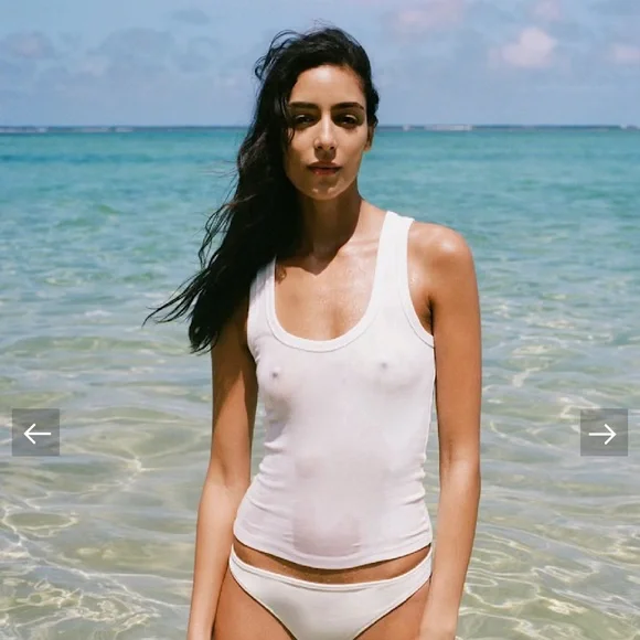 Aritzia Busy tank top in matte pearl - Picture 4 of 9